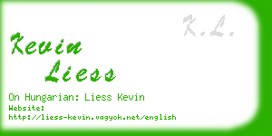 kevin liess business card